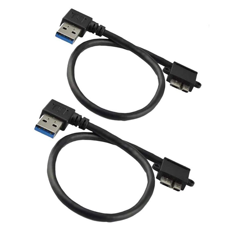 Seadream 2Pack Angle USB 3.0 Micro-B Male to Left Angle USB 3.0 A Male Adapter Cable,Angled USB3.0 External Hard Drive Cable - Image 1